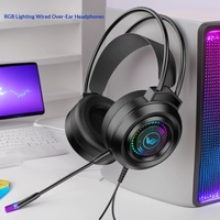 Nuevos Auriculares para Juegos con Cable USB, ANC, RGB LED, Sobre la Oreja, para PC y PS4, Plug-and-Play, para Clases en Línea y Llamadas de Voz