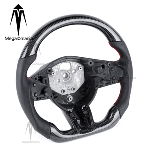 Volant sport personnalisable en fibre de carbone perforé avec LED Megalomania, compatible avec Jaguar XEL E-PACE XE XFL XJ F-TYPE XF F-PACE - Product Image 1