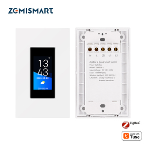 Interruptor de Pared Inteligente Zemismart Tuya Zigbee con Pantalla, 2 Canales, Monitoreo de Energía, <span class=keywords><strong>Mini</strong></span>, Estándar Estadounidense, Cable Neutro, Compatible con Alexa y <span class=keywords><strong>Google</strong></span> <span class=keywords><strong>Home</strong></span> - Product Image 1