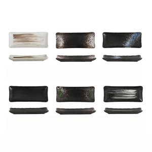 Assiette en céramique pour restaurants spécialisés, assiette à collation japonaise en céramique, assiette longue <span class=keywords><strong>rectangulaire</strong></span> <span class=keywords><strong>de</strong></span> 8 pouces pour sushi et sashimi - Product Image 2