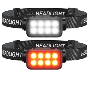 Linterna Frontal WOSEN Mini Portátil, Impermeable IP65, Alta Luminosidad, 8 LED, Sensor de Movimiento, Recargable por USB, Alcance de 200-299M - Product Image 1