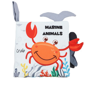 Divertenti Libri in Stoffa Morbida per Neonati con Code di Animali 3D Sottomarini, Libri Silenziosi per <span class=keywords><strong>il</strong></span> Tummy Time con Effetto Stropicciato e Funzione Tocco e Sensazione - Product Image 2
