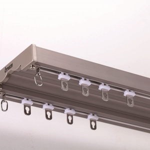 Rail double en aluminium à fixation au plafond pour baies vitrées et bureaux à domicile - Tringles à rideaux et accessoires - Product Image 2