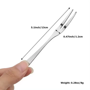Forchette per Frutta in Acciaio Inox, Piccole Forchette per Dessert, Forchette Creative per <span class=keywords><strong>Pasticceria</strong></span>, Piccoli Stuzzicadenti per Frutta in Stile Occidentale - Product Image 4
