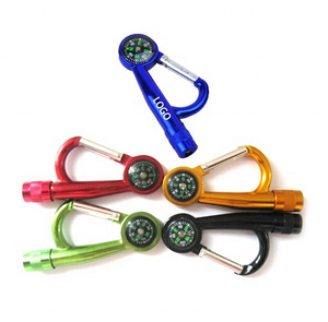 Crochet multifonctionnel en aluminium Crochets pour mousqueton en aluminium avec lampe de poche et boussole - Product Image 6