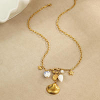 Collier pendentif coquillage style océan personnalisé OEM avec breloque perle pour femme, idéal pour les fêtes sur la plage et le quotidien