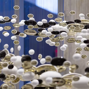 تصميم قابل للتخصيص مصباح سقف ديكور زفاف ذهبي مخصص زجاج فندق مشروع ثريا ضوء - Product Image 2