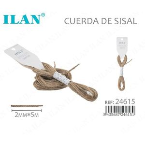 Cordon en Corde de Sisal Naturel 2mm x 5m pour Artisanat - Product Image 1