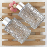 Bouteilles de diffuseur de parfum en verre carré de luxe rechargeables et sculptées, 120 ml