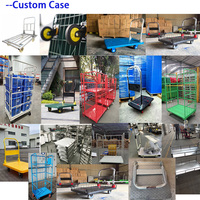 Carretilla de Plataforma Plegable de Acero Inoxidable 202 de 60x40cm, Galvanizada en Zinc, con Cuatro Ruedas, OEM, con Ruedas de Goma Silenciosas Antideslizantes de 4 Pulgadas para Transporte