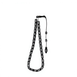 Chapelet de prière en corail noir de haute qualité 100% - Tasbih Masbaha avec logo et étiquette personnalisés - Product Image 3