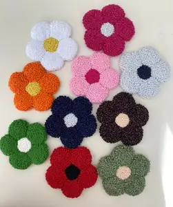 Aiguille de poinçon à thème floral fait à la main mignon et coloré tapis tasse cadeau de noël sous-verres de voiture pour tasse