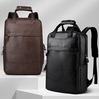 Sac à dos pour ordinateur portable en cuir PU pour homme, imperméable, de haute qualité, pour les affaires, les loisirs, les voyages, à porter sur les deux épaules