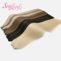 Extensions de cheveux humains Genius Weft, 100% vierges, double tirage, cuticules alignées, 50g