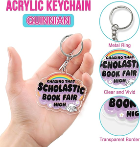 Llavero de moda al por mayor, ligero, impermeable, de 2 pulgadas, de acrílico con patrón de letras, accesorios para llaveros - Product Image 5
