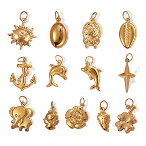 จี้สัตว์ทะเลสแตนเลสสตีลชุบทอง 18K PVD สำหรับเด็ก รุ่น Golden Voyage Fortune สัญลักษณ์นำโชค สไตล์ทันสมัย - Product Image 1
