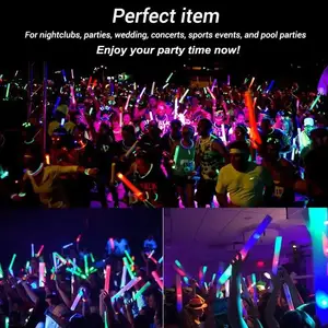 Flashing Foam Stick 3 LED Flashing Glow Sticks Bulk Revel Cheer Tube Dark Light For Xmas Birthday Wedding Party Supplies