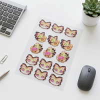 Faible MOQ, feuille d'autocollants 3D, époxy, autocollant personnalisé en colle transparente d'anime avec différents designs