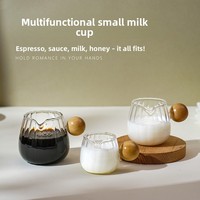 Verre à café expresso et latte, pot à lait, tasse doseuse, tasse à café, résistant aux hautes températures, avec poignée rayée