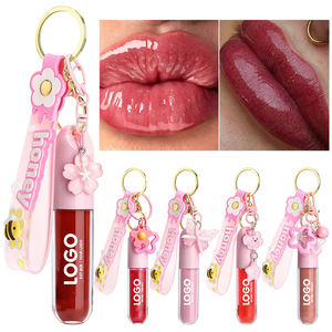 Private Label OEM ODM Service Waterproof Non <b>Sticky</b> <b>Mirror</b> Shine Plumping Lip Gloss Portable 58 Shades Keychain Lip Gloss - Product Image 3