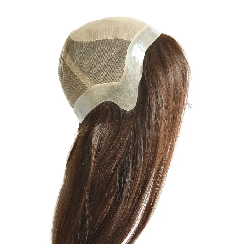 Dark s Brown Color Virgin Hair Full Swiss Lace Wig With Silk Top In The Front