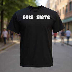 เสื้อยืด Seis Siete สำหรับผู้ใหญ่ แบบยูนิเซ็กซ์ แขนสั้น คอกลม พิมพ์ลายสกรีน สำหรับงานโปรโมชั่น - Product Image 3