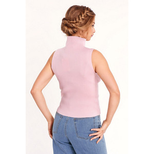 Top rosa lavorato a maglia senza maniche per neonati - Product Image 1