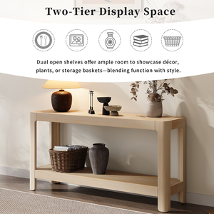 Modern Farmhouse <b>Console</b> <b>Table</b> with Solid Wood and MDF Panel Eco-Friendly Durable Design for Living Room & Hotel Use - Product Image 6