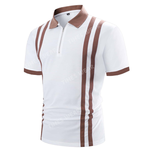 2026 Design Haut de Gamme Personnalisé pour Homme, Col Contrastant en Jersey 100% Coton Anti-Plis, Fermeture Éclair 1/4 pour Chemise - Product Image 1