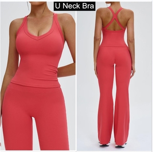 Conjunto de Yoga con Espalda Descubierta, Conjunto Deportivo a Prueba de Impactos, Ropa Deportiva Informal para Correr, Fitness, Yoga, Gimnasio, Conjuntos de Mujer, Ropa de <span class=keywords><strong>Academia</strong></span> - Product Image 4