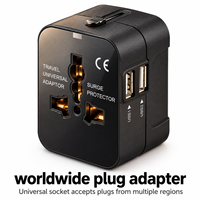 All-in-One Universal Reiseadapter Weltweiter Steckdosenadapter mit Dual-USB-Ladegerät für US EU UK AU