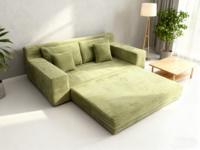 Ensemble de canapés en forme de L en mousse moderne, noble, vert, en PU, avec revêtement en velours côtelé durable, pour hôtels et salons
