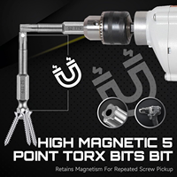 Lot de 10 embouts Torx de sécurité à 5 points TT8-TT45, 50 mm, en acier S2, magnétiques, avec queue hexagonale 1/4, pour visseuses et kits de perçage