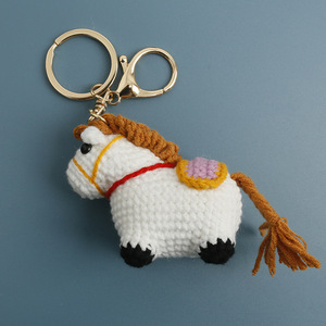 Porte-clés Amigurumi Cheval au <span class=keywords><strong>Crochet</strong></span> Fait Main, Poupées et Jouets Animaux au <span class=keywords><strong>Crochet</strong></span>, Porte-clés Poney Cheval au <span class=keywords><strong>Crochet</strong></span> - Product Image 2