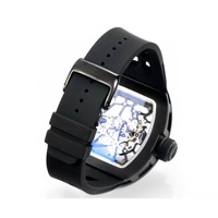 Montre automatique mécanique pour homme, squelette en céramique noire, étanche, tourbillon, style de designer de luxe, haute qualité, logo personnalisé 035