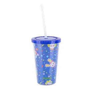 Yeni ürünler yalıtımlı çift duvar kullanımlık 16/24oz plastik bardak bardak kubbe kapaklı