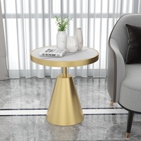 Petite table basse de luxe de style nordique légère Table d'appoint en dalle de roche pour la maison Hôtel Réunion Internet Table d'angle de célébrité pour