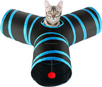 Offre Spéciale Pliable Pet Chat Tunnel Tube Jouets avec Balle Interactive Chat Jouet pour Intérieur Plié 3 Voies Chat Tunnel Jouet Tente Jouer