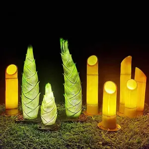 Solar Outdoor Luminous Lawn Lamp Decorations Arrangement Garden Bed & Breakfast Simulation Bamboo Shoot