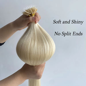 Extension per capelli con punta in silicone, 100% veri capelli umani Remy, 1g/mazzo, 16-22 pollici, senza grovigli, a lunga durata, con nano anelli - Product Image 2