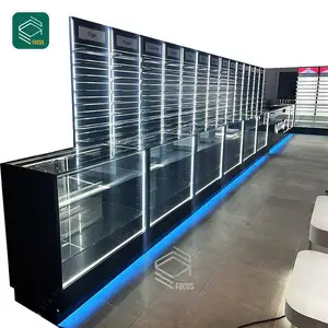 Tobacco Shop Display Stands Retail Stores Glass Display Counter Dispensary Show Cases For Smoke Shops