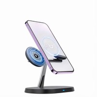 Chargeur sans fil universel 3-en-1 en matériaux ABS/PC ignifuges 2026 avec logo personnalisé et alignement magnétique promotionnel