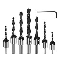 Ensemble de forets à fraiser en titane HSS professionnel 4 pièces 3-6mm alésoir à chanfrein pour projets de bricolage de menuiserie à bois
