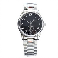 Montre mécanique automatique pour homme GS Factory Master Collection, phase de lune, bracelet en cuir véritable, boîtier en acier inoxydable, fermoir caché