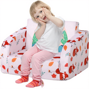 Sofá Cama de Espuma <span class=keywords><strong>Plegable</strong></span> de Terciopelo para Niños, Convertible en Sillón <span class=keywords><strong>Infantil</strong></span> con Respaldo Sólido (Regalo Rosa para Niños de 4 Años) - Product Image 1