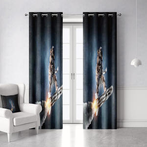 अंतरिक्ष यात्री रंगीन HD 3d डिजिटल मुद्रित बच्चों पर्दे स्वीकार Oem Multisize शानदार स्टार कार्टून बेडरूम खिड़की - Product Image 6