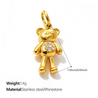 Pendentif Lapin 3D Mini Tendance en Acier Inoxydable, Forme Animale Mignonne, Breloque Polyvalente Style Européen et Américain, Fournitures DIY pour Artisanat Féminin