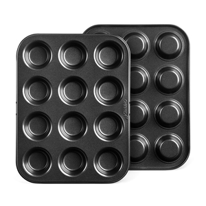 <span class=keywords><strong>Mini</strong></span> moules à muffins en acier au carbone, outil de cuisson pour gâteaux, avec tasse ronde, 12 pièces - Product Image 1