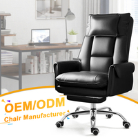 Chaise de bureau de direction en cuir ergonomique réglable à dossier fendu sur mesure, grande et haute