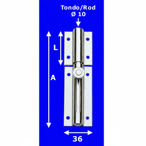 AL216IN80 Aldeghi bullone a croce in acciaio inossidabile con finitura a stelo rotondo da 80mm disponibile con testa piatta da 50mm 100mm e 40mm - Product Image 1